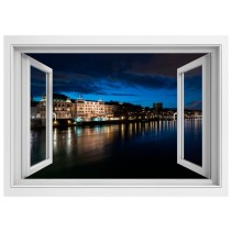 Vinilos ventana 3d ciudad basilea suiza